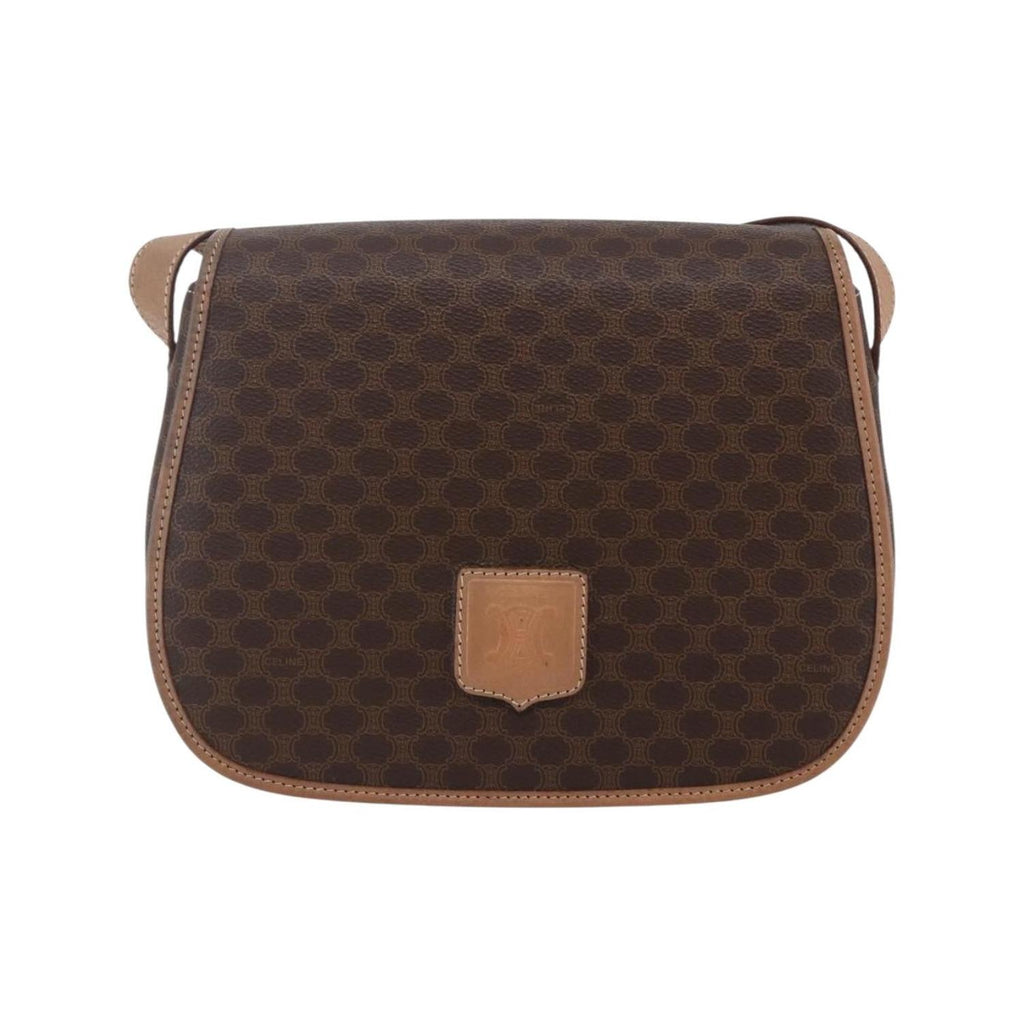 Sac Porté Épaule Celine Macadam Shoulder Bag Toile - Marron