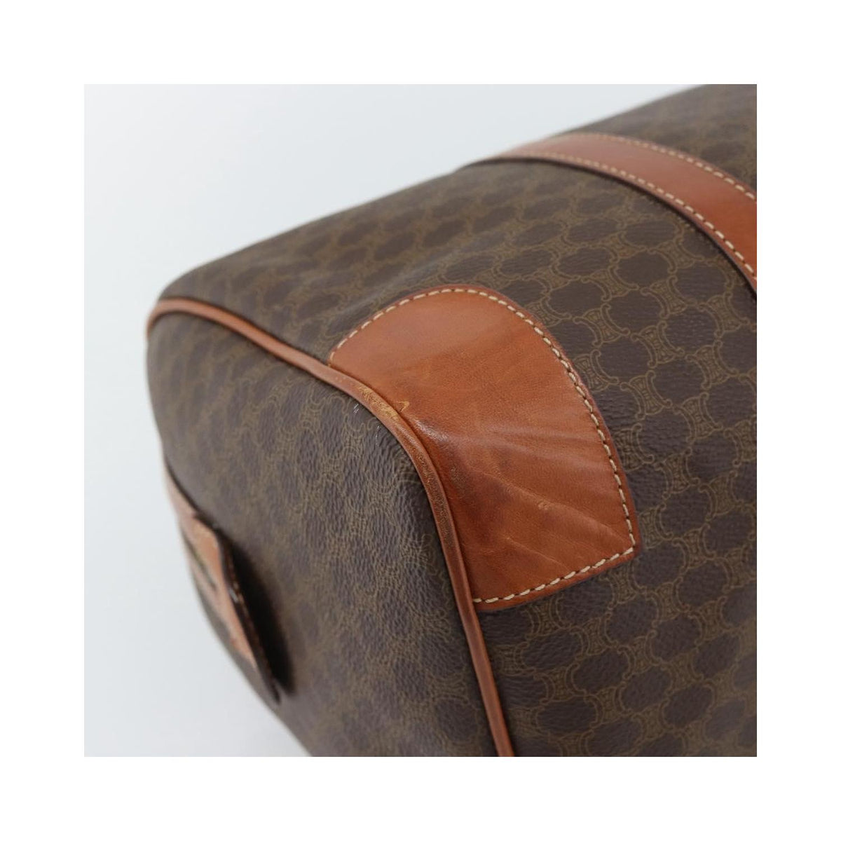 Sac À Main Celine Vintage Macadam Boston Toile - Marron