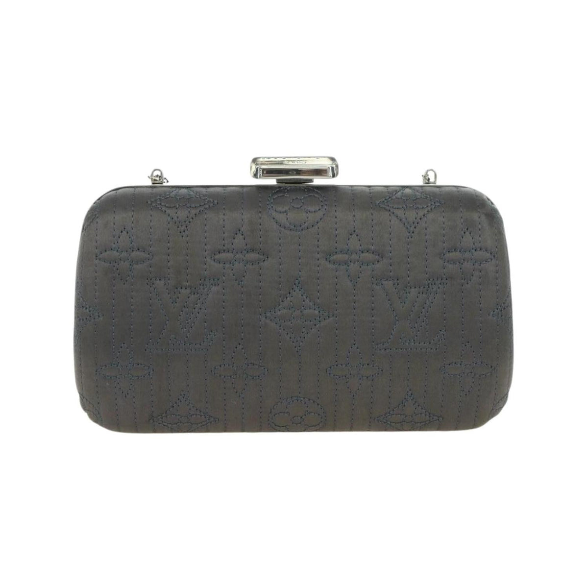 Pochette Louis Vuitton Motard Minaudiere Satin - Gris