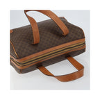 Sac Porté Épaule Celine Macadam Handbag Toile - Marron