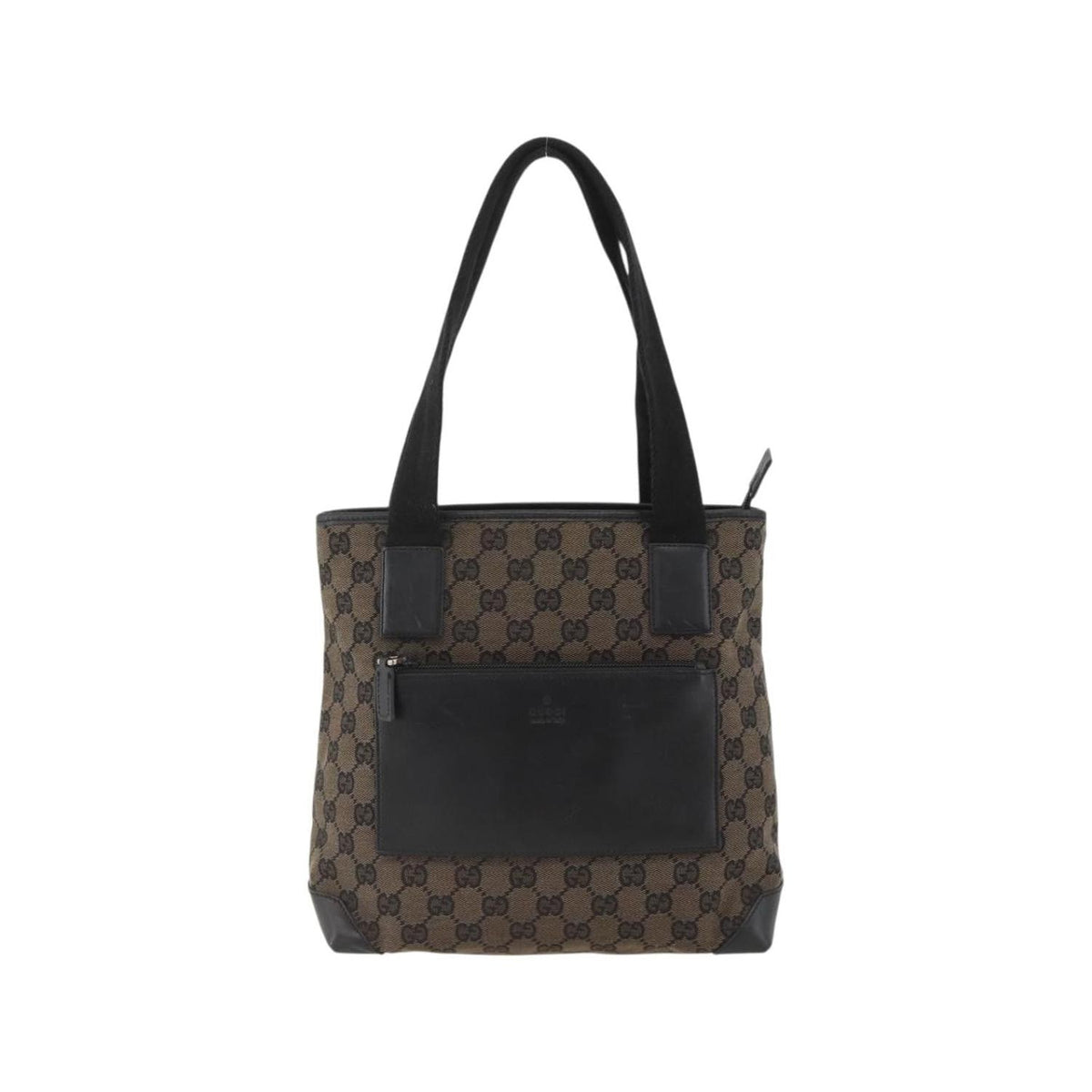 Cabas Gucci Vintage Front Pocket Tote Toile - Noir