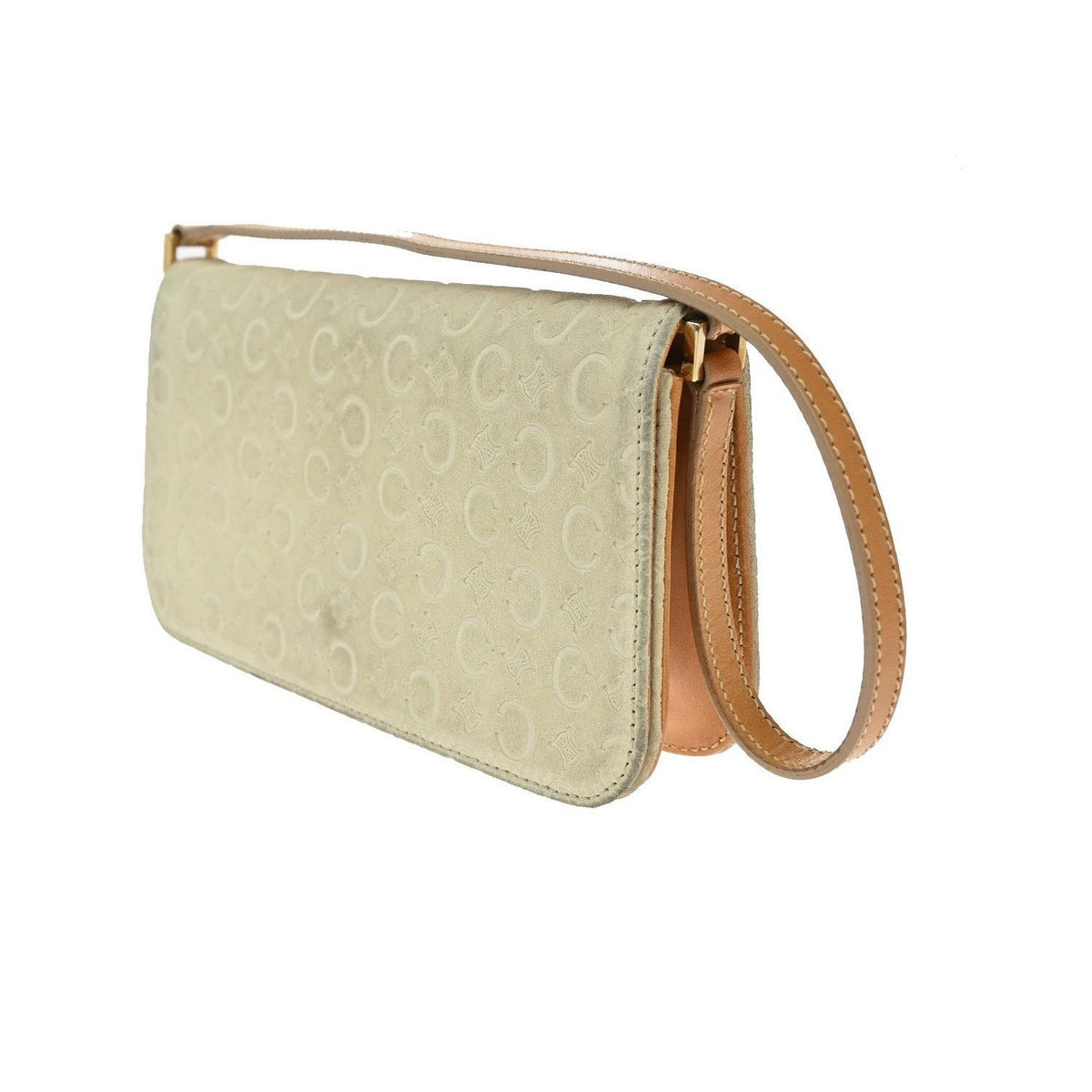 Pochette Celine C Macadam Shoulder Daim - Beige