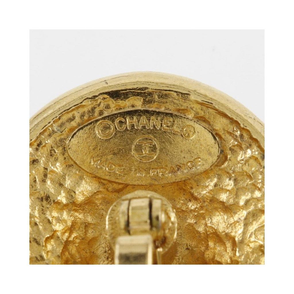 Boutons De Manchette Chanel Vintage Logo Round Cufflinks Gold_Plated - Or