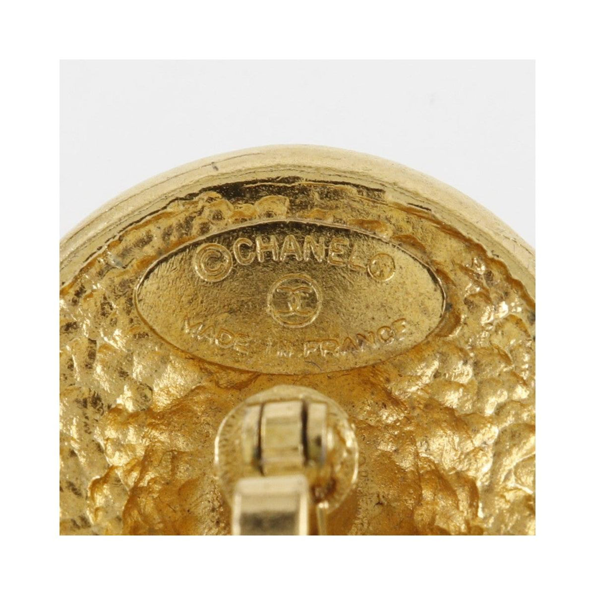 Boutons De Manchette Chanel Vintage Logo Round Cufflinks Gold_Plated - Or