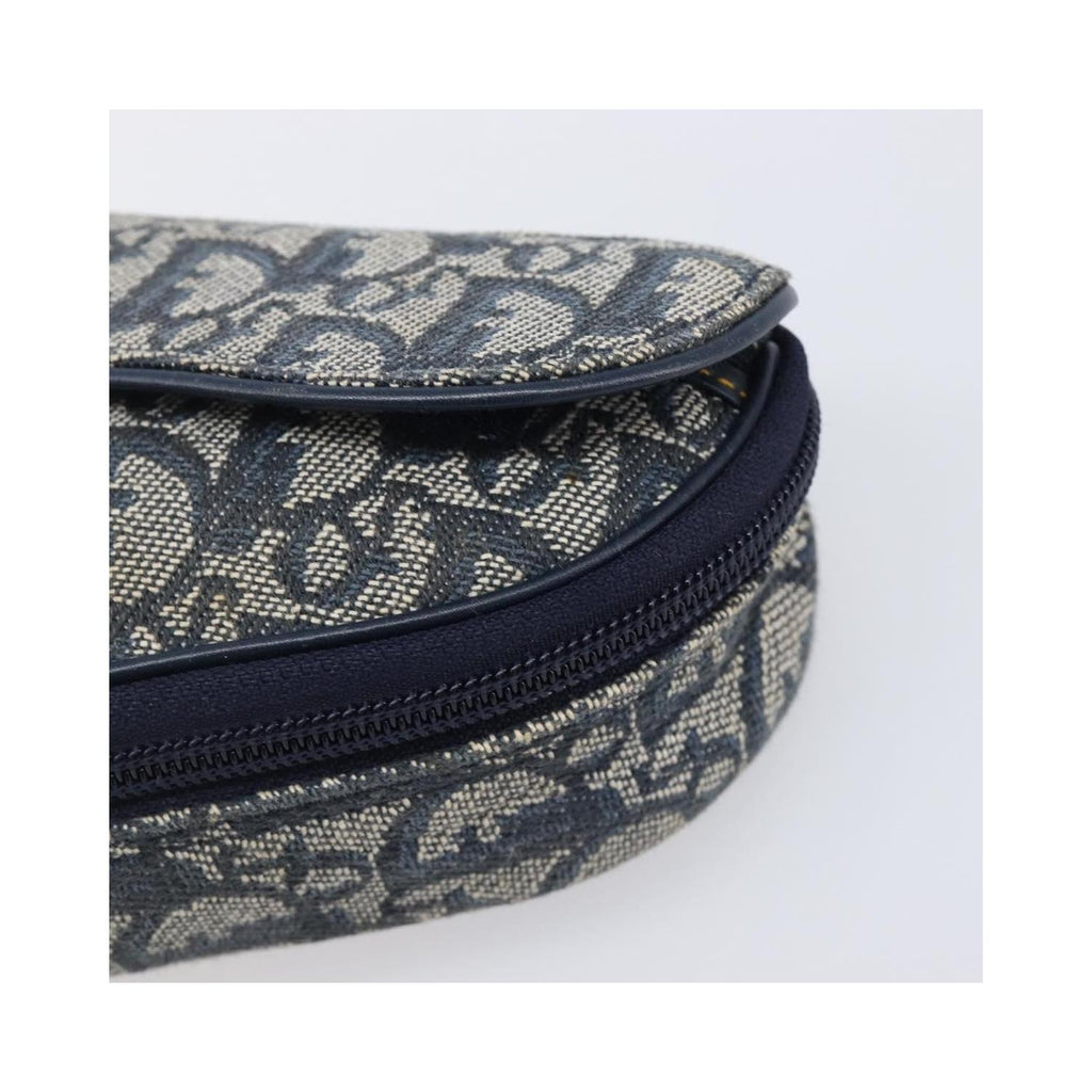 Pochette Christian Dior Saddle Zip Toile - Bleu Marine