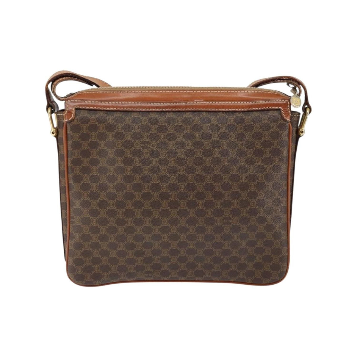 Sac Porté Épaule Celine Macadam Shoulder Bag Toile - Marron