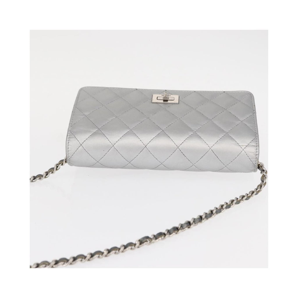 Sac Bandoulière Chanel Reissue 2.55 Wallet On Chain Cuir - Argent