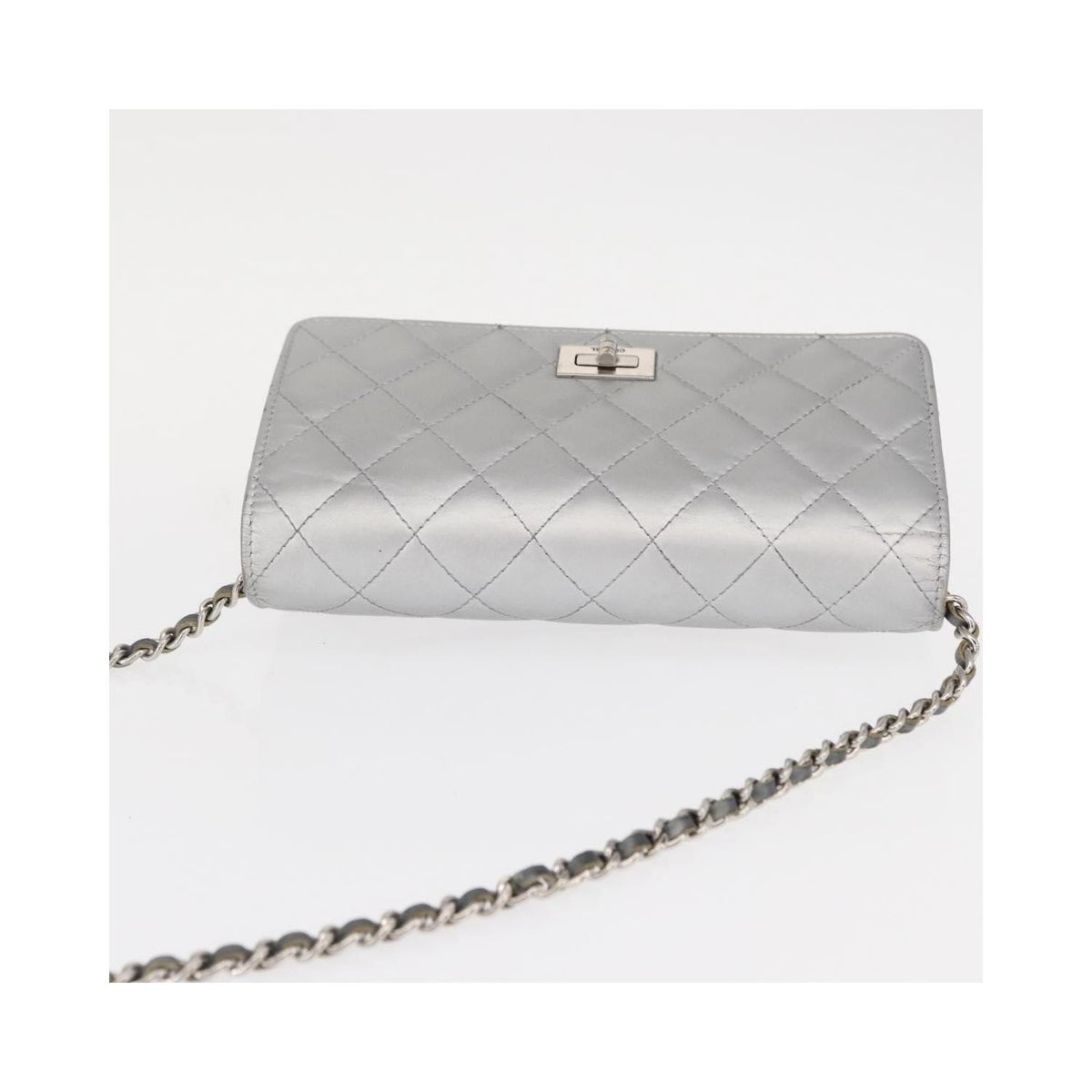 Sac Bandoulière Chanel Reissue 2.55 Wallet On Chain Cuir - Argent