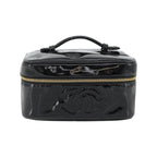 Sac À Main Chanel Vintage Timeless Cosmetic Case Small Cuir Verni - Noir