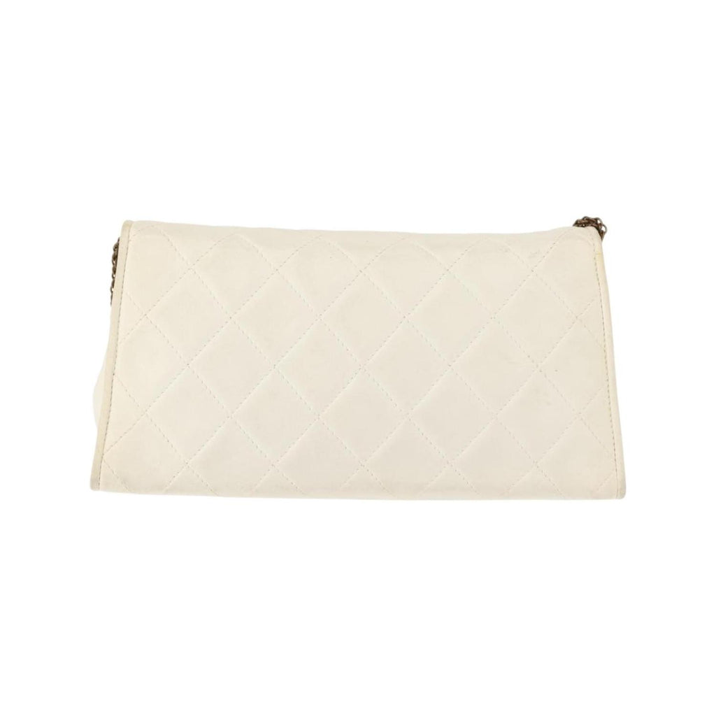 Pochette Chanel Full Flap Wallet On Chain Cuir - Blanc
