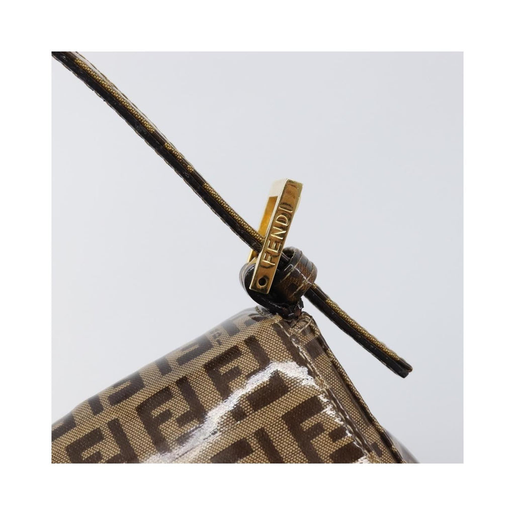 Borsa a spalla Fendi Mamma Baguette media in tela - Beige