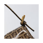Borsa a spalla Fendi Mamma Baguette media in tela - Beige