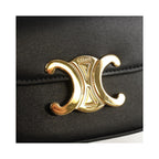 Sac À Main Celine Vintage Triomphe Shoulder Medium Cuir - Noir