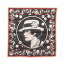 Chanel Scrunchie and Square Scarf Hair Tie Set Printed Silk Product Image