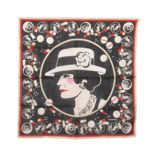 Chanel Scrunchie and Square Scarf Hair Tie Set Printed Silk Product Image