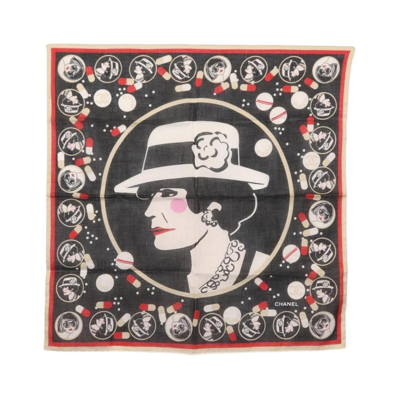 Chanel Scrunchie and Square Scarf Hair Tie Set Printed Silk Product Image