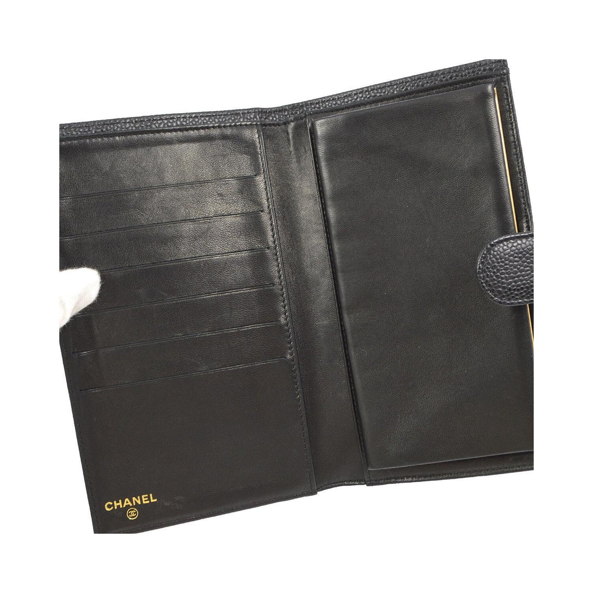 Portefeuille Chanel Timeless Cc French Long Cuir - Noir