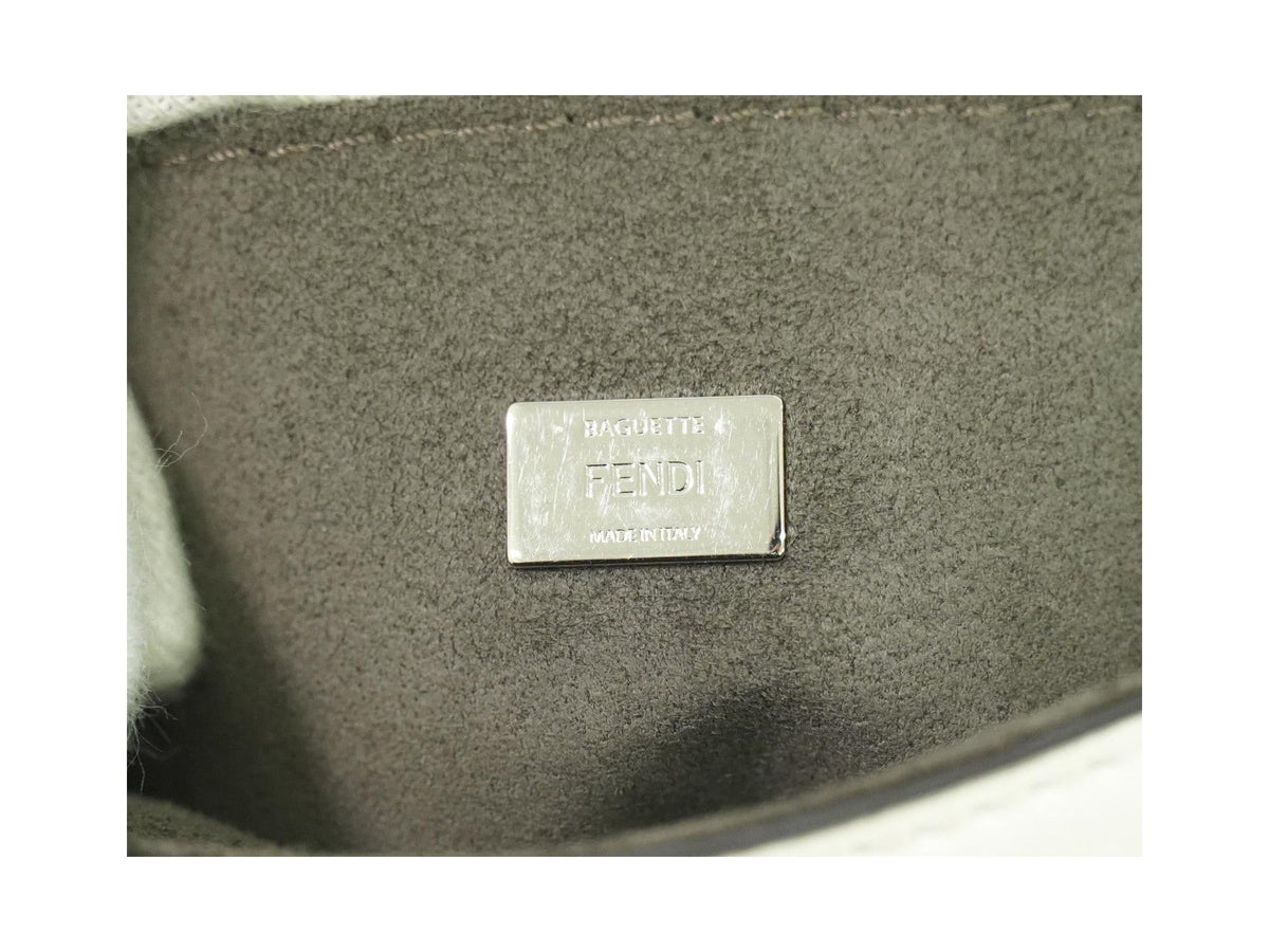 Sac Porté Épaule Fendi Double Baguette Micro Cuir - Blanc