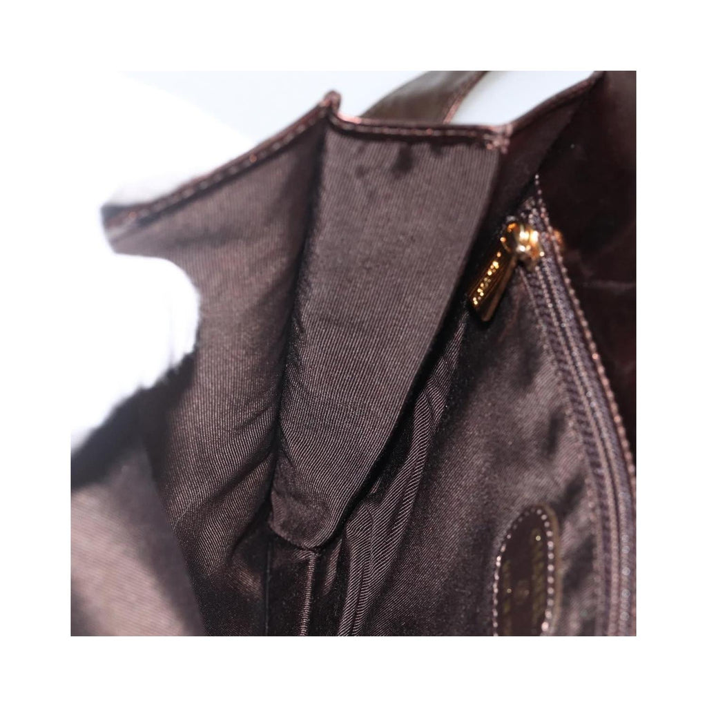 Sac Porté Épaule Chanel Vintage Logo Flap Messenger Medium Cuir - Marron