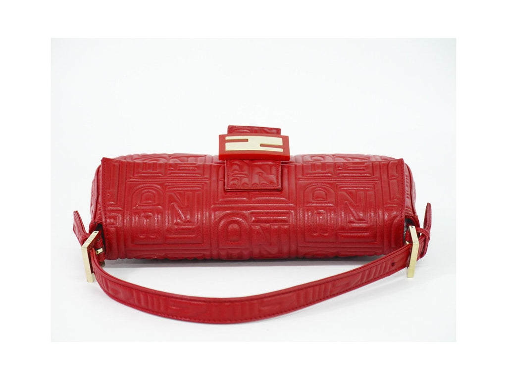 Sac À Main Fendi Mamma Baguette Cuir - Rouge