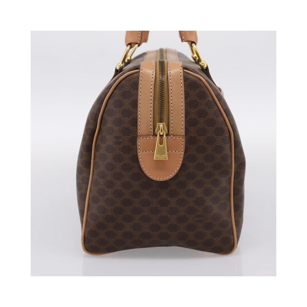 Sac À Main Celine Vintage Macadam Boston Pvc - Marron