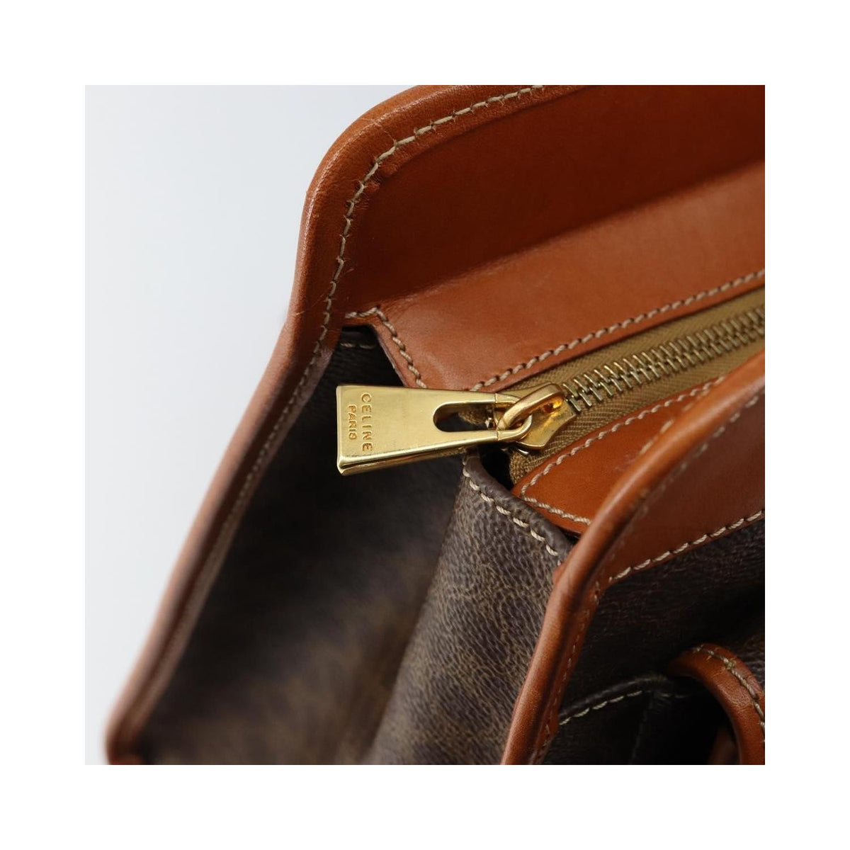Cabas Celine Vintage Macadam Tote Bag Toile - Marron