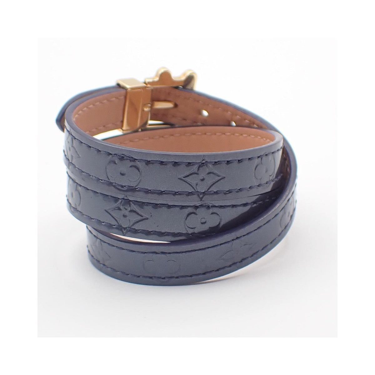 Bracelet Louis Vuitton Triple Tour Cuir Verni - Violet