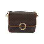Sac Porté Épaule Celine Vintage Macadam Circle Logo Toile - Marron