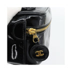 Sac À Main Chanel Vintage Timeless Cosmetic Case Small Cuir Verni - Noir