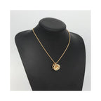 Bijou Christian Dior Logo Flower Necklace Metal - Or