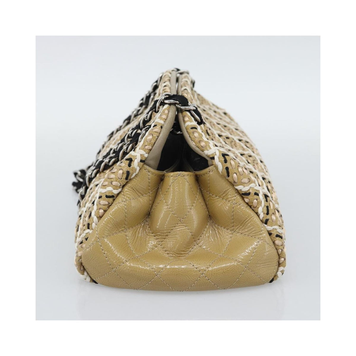 Sac À Main Chanel Just Mademoiselle Medium Cuir Verni - Beige