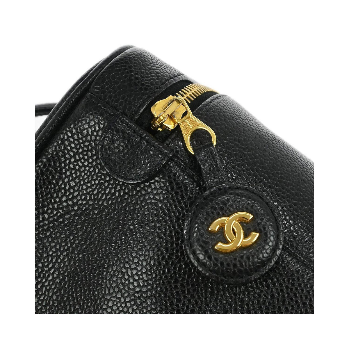Sac À Main Chanel Vintage Timeless Cosmetic Case Small Cuir - Noir