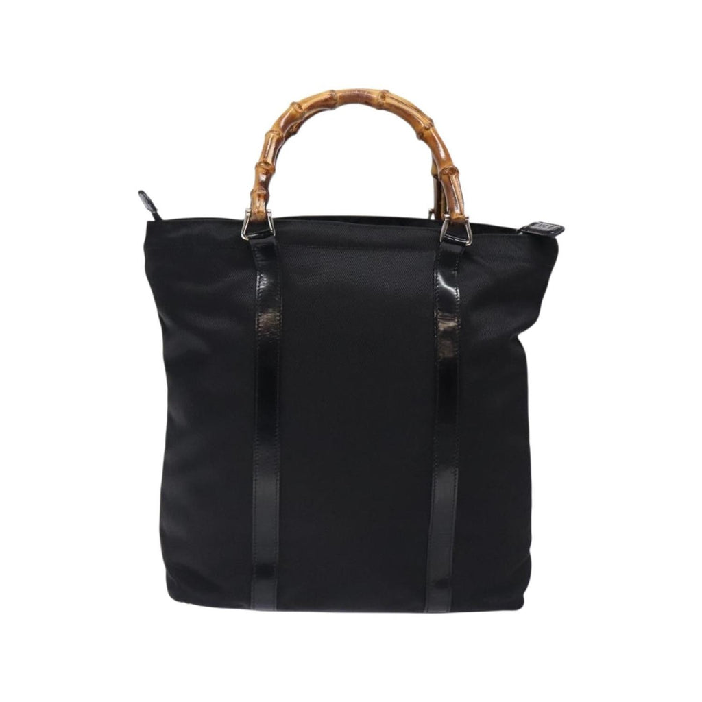 Gucci - Bolso shopper Vintage con asas de bambú de nailon - Negro