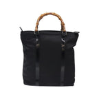 Gucci - Bolso shopper Vintage con asas de bambú de nailon - Negro