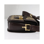 Sac Porté Épaule Celine Vintage Horse Carriage C Macadam Shoulder Bag Toile - Beige