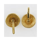 Boutons De Manchette Chanel Vintage Logo Round Cufflinks Gold_Plated - Or