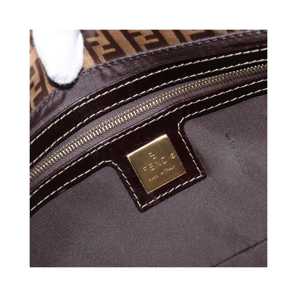 Borsa a spalla Fendi Mamma Baguette media in tela - Beige