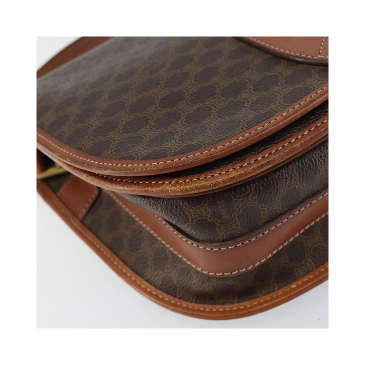 Sac Porté Épaule Celine Macadam Shoulder Bag Pvc - Marron
