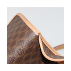 Sac Porté Épaule Celine Vintage Macadam Circle Logo Toile - Marron