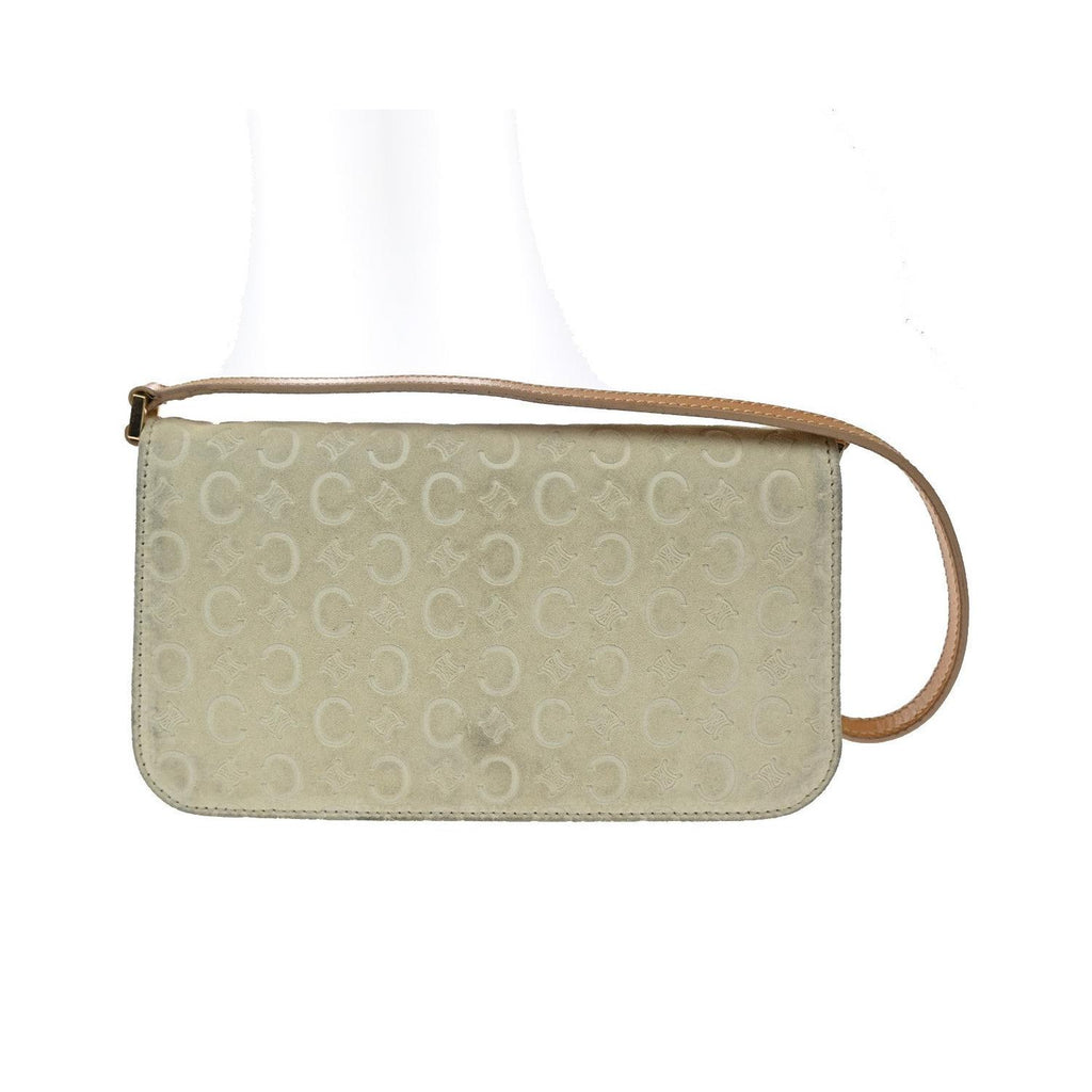 Pochette Celine C Macadam Shoulder Daim - Beige