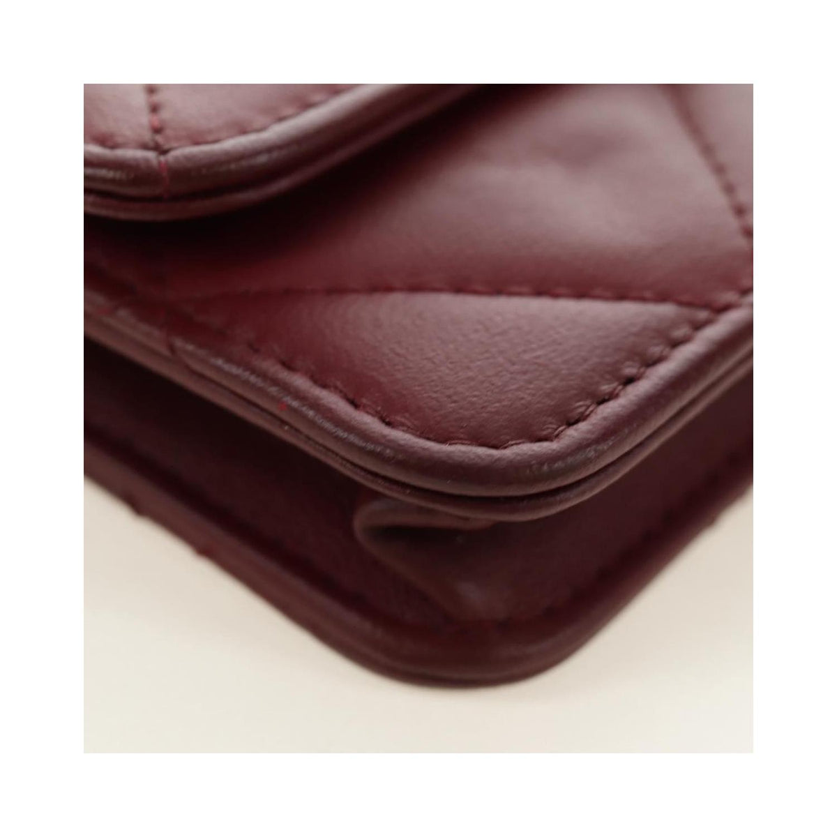 Sac Porté Épaule Chanel 19 Wallet On Chain Cuir - Bordeaux