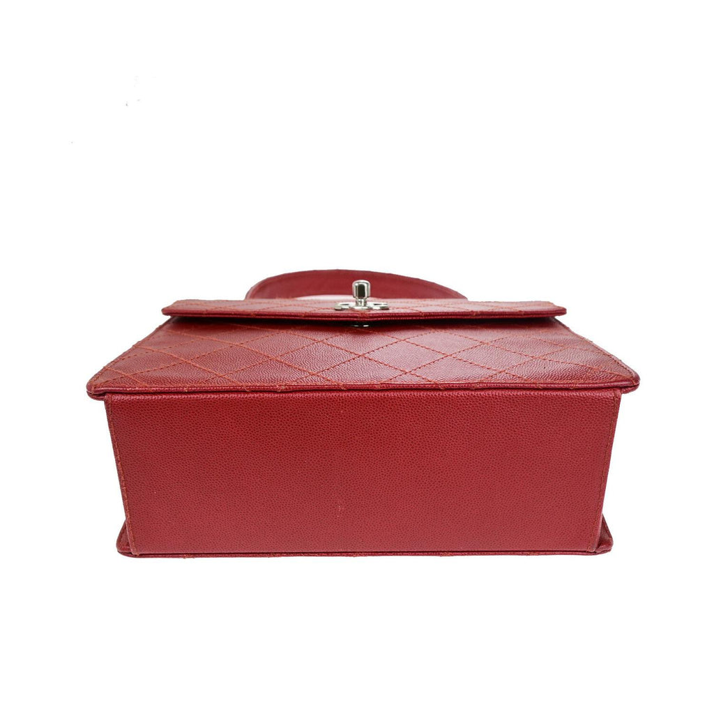 Chanel Vintage CC Flap Top Handle calfskin bag - Red