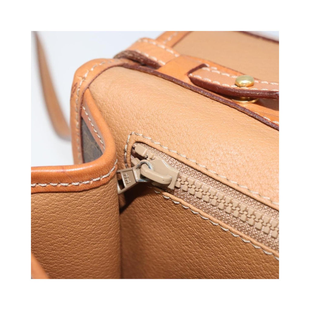 Sac Porté Épaule Celine Vintage Macadam Circle Logo Toile - Marron