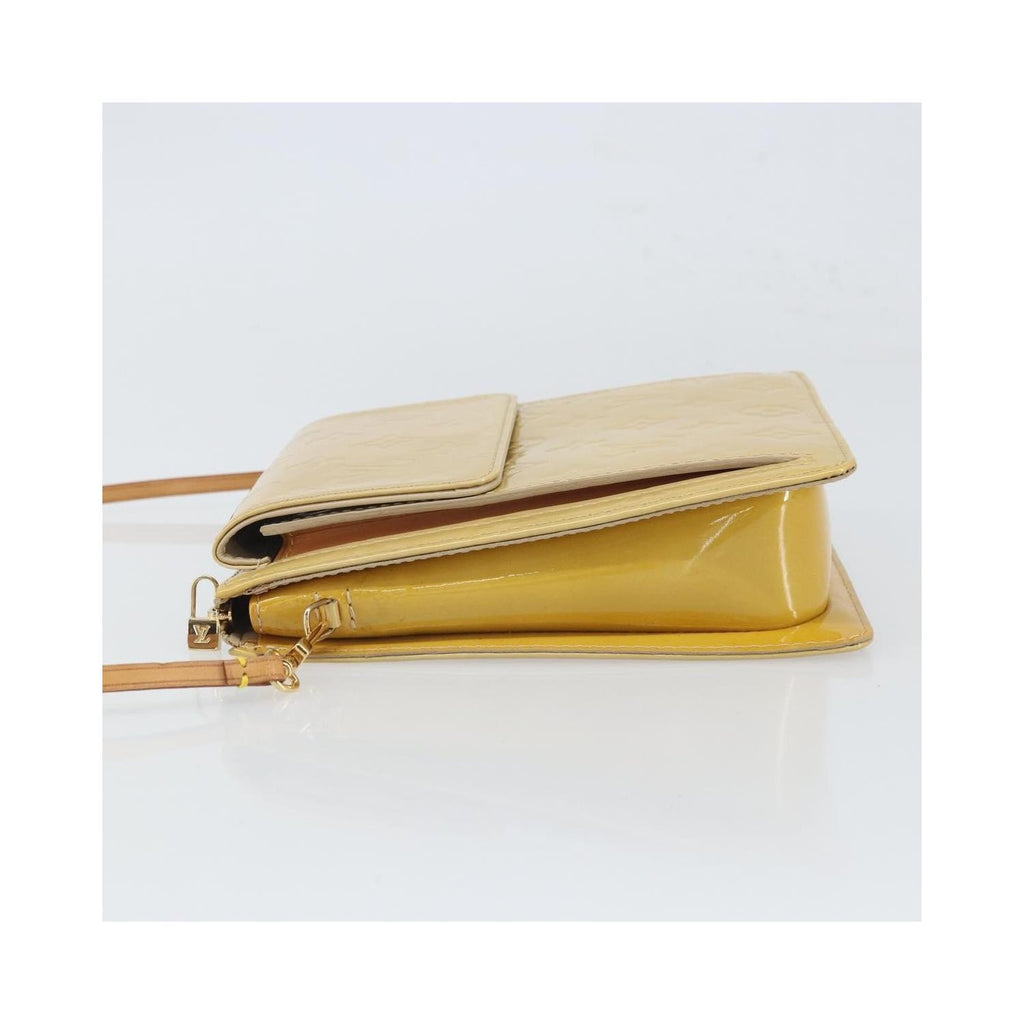 Pochette Louis Vuitton Mott Handbag Cuir Verni - Beige