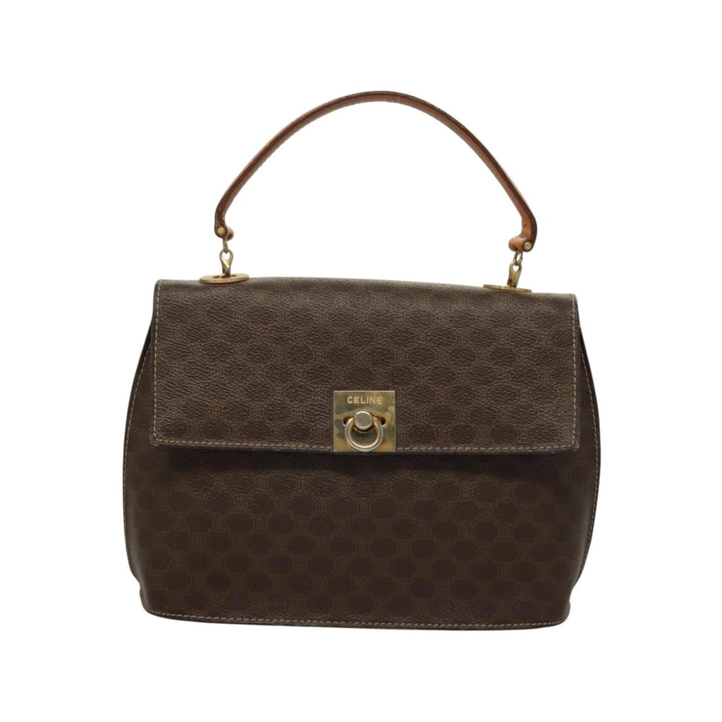 Sac À Main Celine Macadam Handbag Toile - Marron
