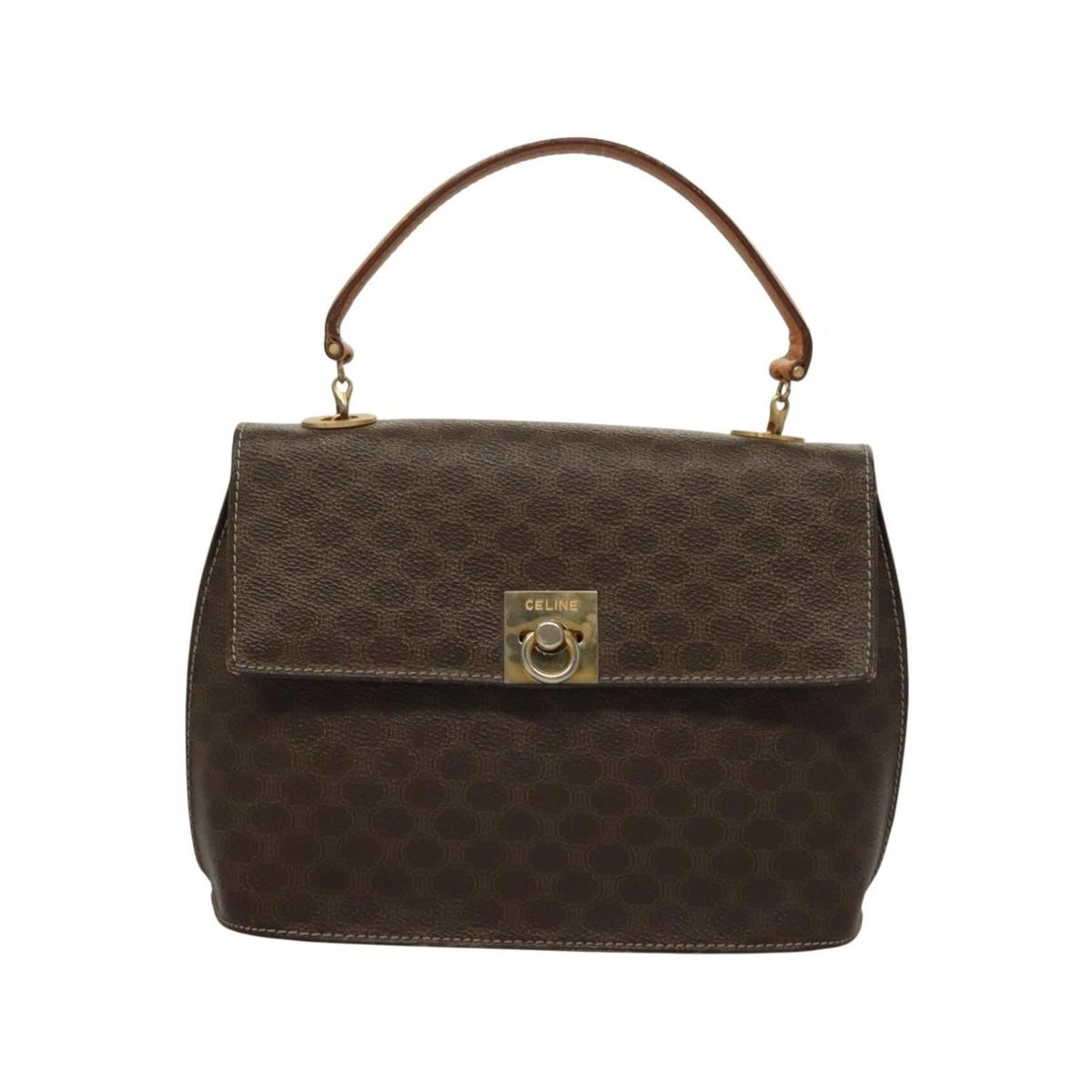 Sac À Main Celine Macadam Handbag Toile - Marron