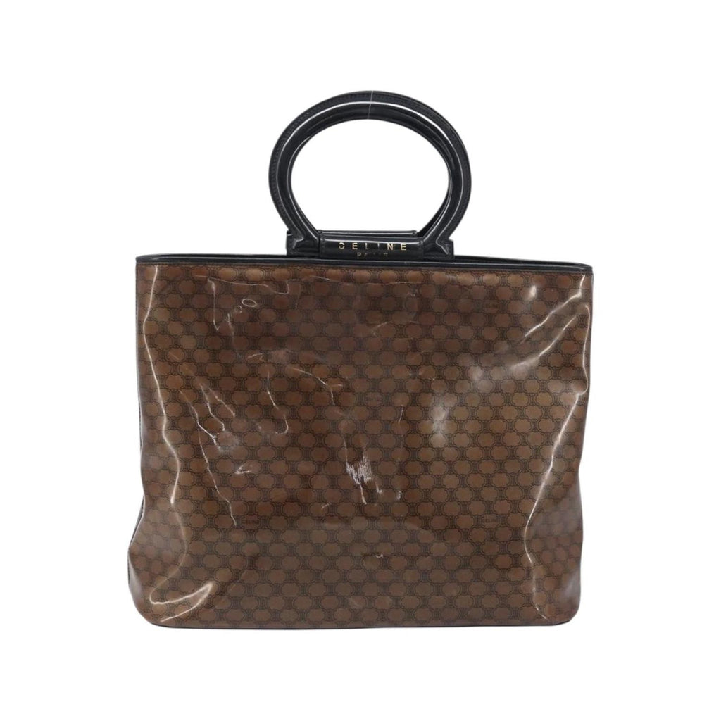Cabas Celine Vintage Macadam Shopper Tote Toile - Marron