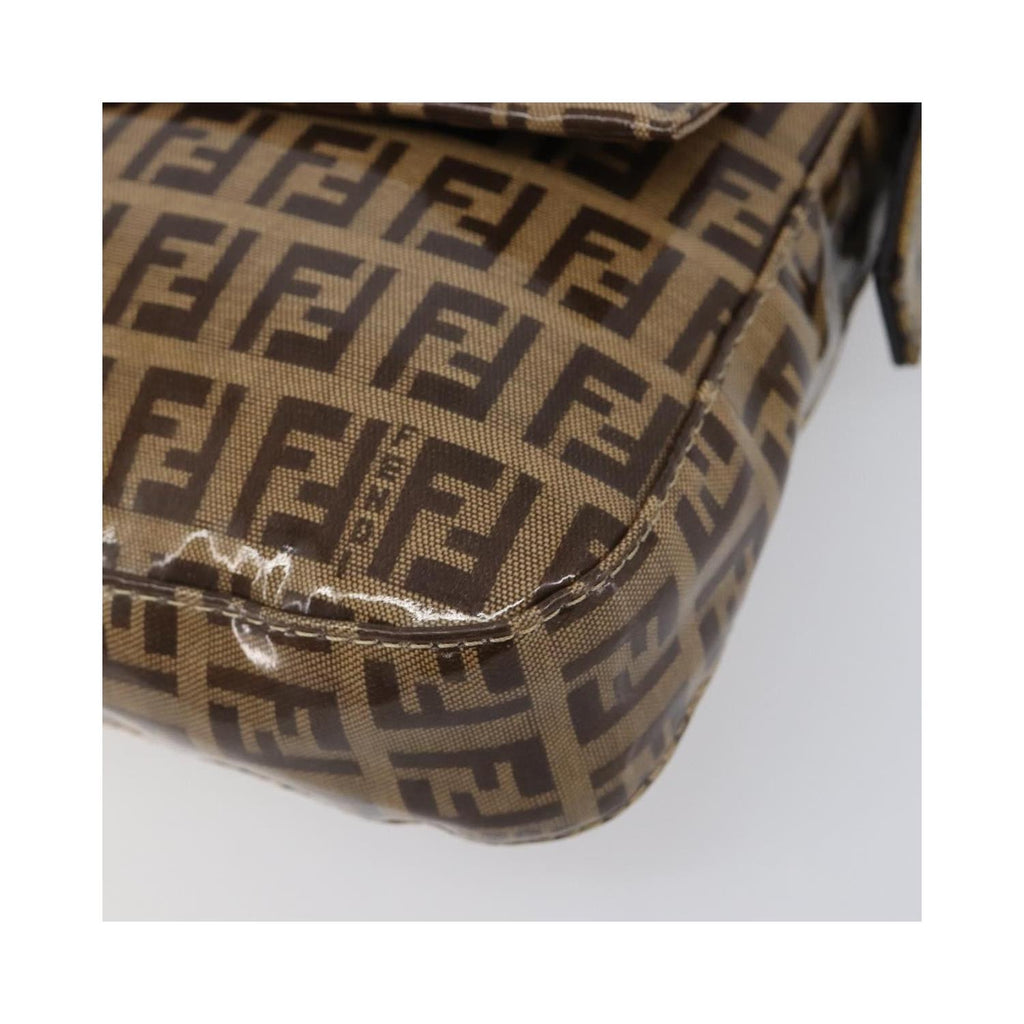 Borsa a spalla Fendi Mamma Baguette media in tela - Beige