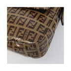 Borsa a spalla Fendi Mamma Baguette media in tela - Beige