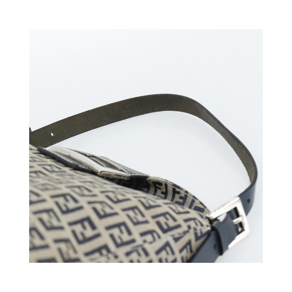Sac Porté Épaule Fendi Zucchino Canvas Mamma Baguette Medium Toile - Bleu Marine